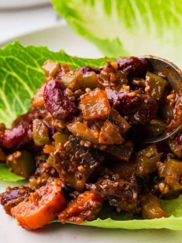 Close Up Of Vegetarian Sloppy Joe Wraps