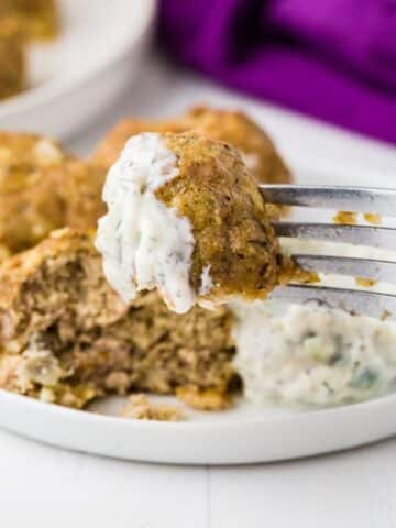 Close Up Of Greek Turkey Meatballs